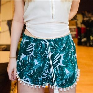 Cute Leaf Print Soft Shorts